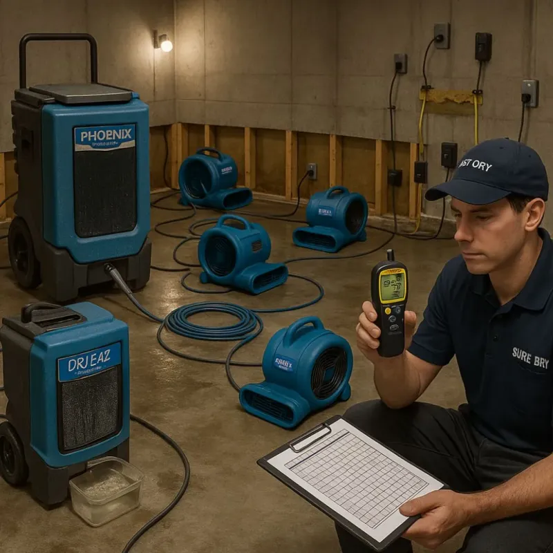 Structural Drying and Dehumidification process in Wilbarger County, TX